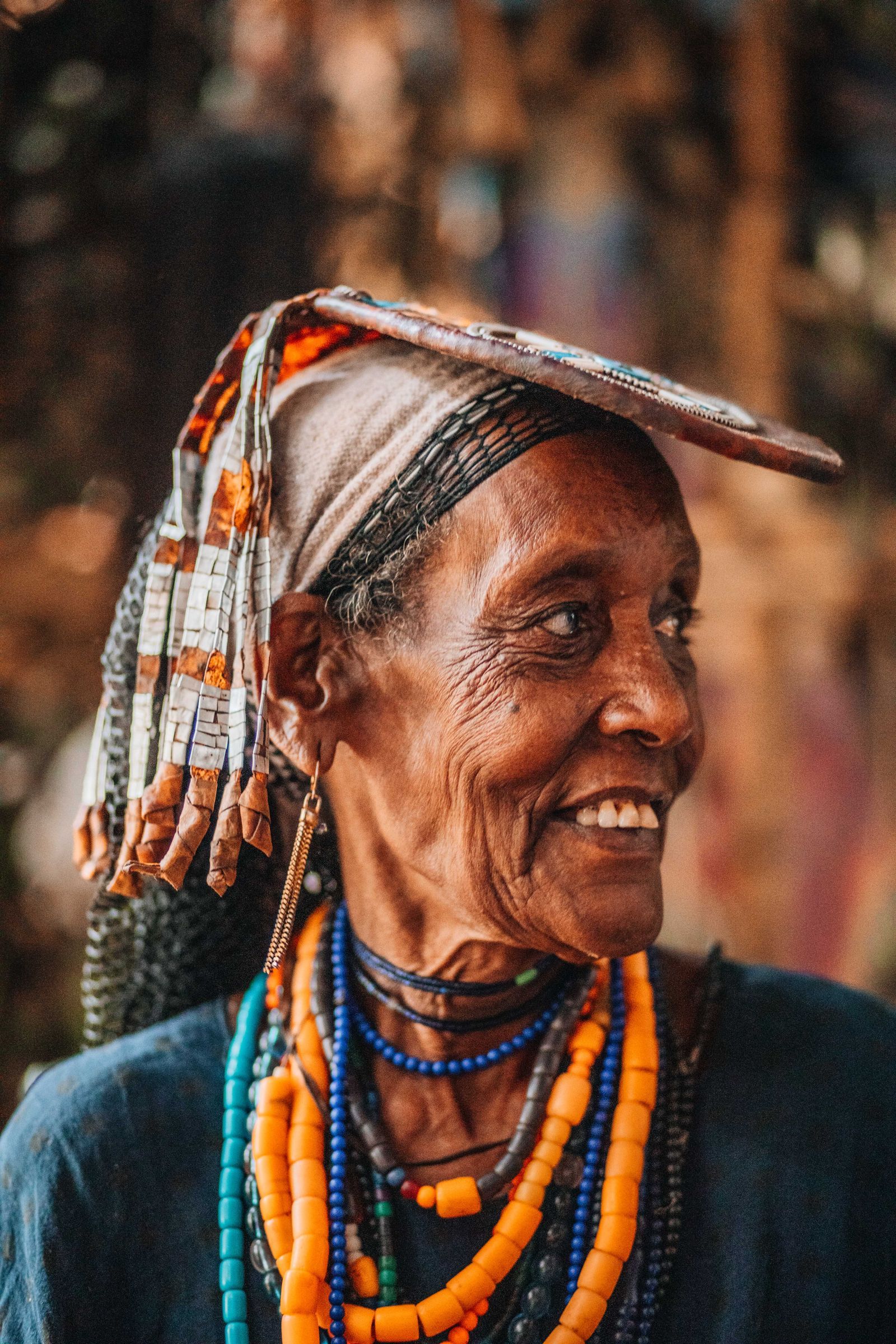 An older woman smiling