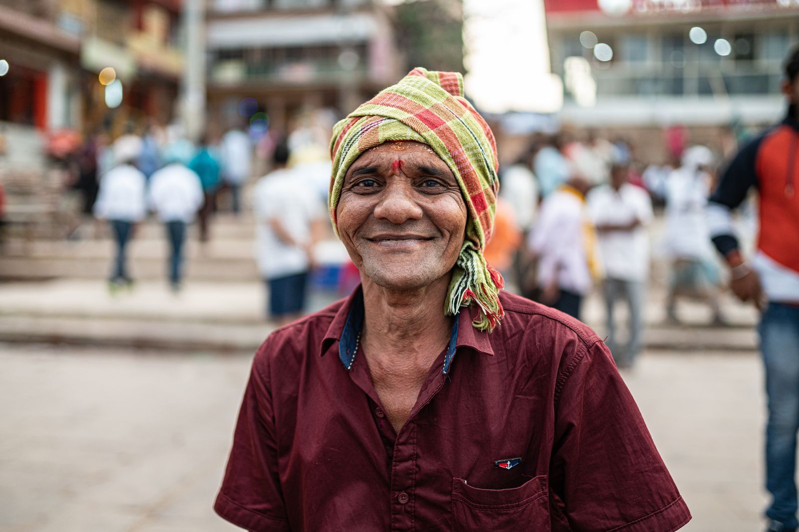 A translator smiling